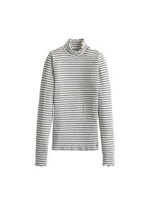 Hollister, Damen Shirt 'LS SLIM MOCK NECK', Schwarz / Wei&szlig;