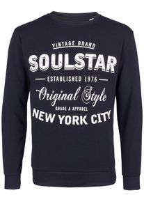 Soulstar, Herren Pullover, Nachtblau / Wei&szlig;
