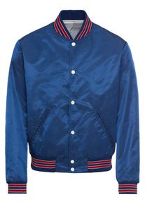 THE KOOPLES, Herren Jacke 'BLOUSE JACKET WITH THREE-COLOUR RIBBING', Dunkelblau