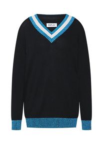 Replay, Damen Pullover 'Masche', Blau / Schwarz / Wei&szlig;