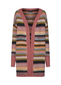 Review, Damen Cardigan 'GRAPHIC', Dunkelblau / Gelb / Altrosa