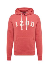 IZOD, Herren Sweatshirt 'LOGO HOODIE', Rot / Wei&szlig;