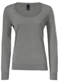 Heine, Damen Rundhals-Pullover, Graumeliert