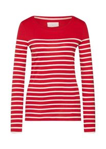 Esprit, Damen Shirt 'OCS Rib Tee T-Shirts', Rot / Wei&szlig;