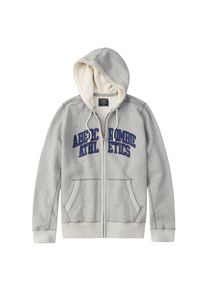 Abercrombie & Fitch Abercrombie & Fitch, Herren Sweatjacke 'HERITAGE VARSITY LOGO FULLZIP', Grau