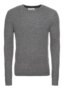 Pier One, Herren Pullover 'Fine Knit Argyle Jumper', Graumeliert