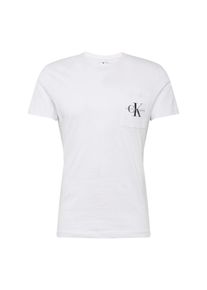 Calvin Klein Jeans, Herren T-Shirt 'MONOGRAM POCKET SLIM TEE', Wei&szlig;