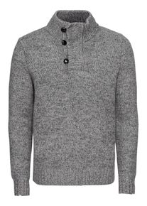 Banana Republic, Herren Pullover 'HTG MARLED BUTTON MOCK', Dunkelgrau