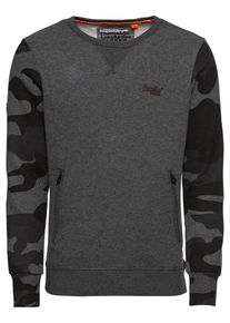 Superdry, Herren Sweatshirt 'ORANGE LABEL URBAN CREW', Graphit / Gr&uuml;n