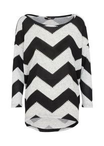 Only, Damen Shirt 'ELCOS', Hellgrau / Schwarz