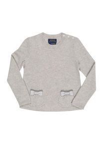 Polo Ralph Lauren, M&auml;dchen Strickpullover mit Rundhalsausschnitt 'CREW W PKT-TOPS-SWEATER', Grau