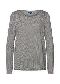 Tom Tailor, Damen Bluse, Anthrazit / Wei&szlig;