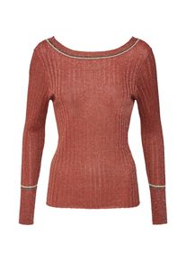 Vila, Damen Pullover, Beigemeliert / Rot / Schwarzmeliert