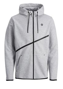 Jack & Jones JACK & JONES, Herren Sweatjacke 'JCOCARLO SWEAT ZIP HOOD NOOS', Graumeliert / Schwarz
