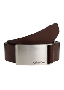 Calvin Klein, Herren Lederg&uuml;rtel 'Mino', Dunkelbraun / Silber