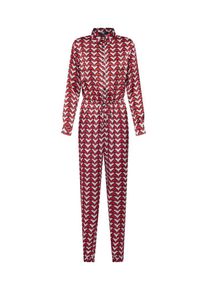 Missguided, Damen Overall 'GEO PRINTED UTILITY JUMPSUIT', Rot / Wei&szlig;