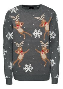 Only & Sons Only & Sons, Herren Pullover, Braun / Dunkelgrau / Rot / Wei&szlig;
