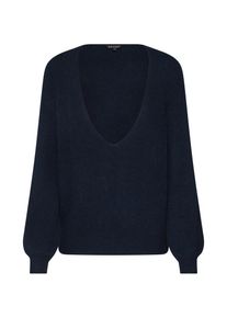 Review, Damen Pullover 'CORE V RIB D-STRICK', Dunkelblau