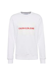 Calvin Klein Jeans, Herren Sweatshirt 'INSTITUTIONAL RUBBER BOX CN', Rot / Wei&szlig;