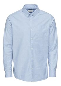KnowledgeCotton Apparel, Herren Hemd 'Strethced oxford shirt', Hellblau
