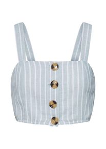 Glamorous, Damen Top 'AC2407', Hellblau / Wei&szlig;