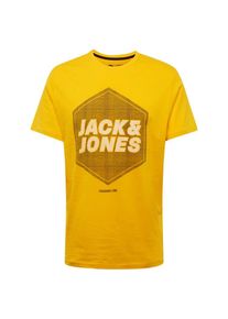 Jack & Jones JACK & JONES, Herren Shirt 'DUSTIN', Gelb / Wei&szlig;