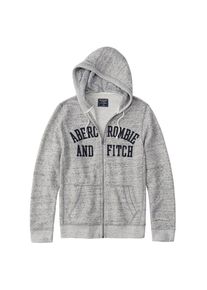 Abercrombie & Fitch Abercrombie & Fitch, Herren Sweatjacke 'CORE LOGO FULLZIP GREY/RED', Grau