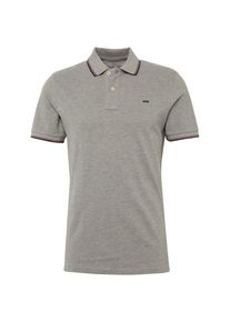 Jack & Jones JACK & JONES, Herren Poloshirt 'JJECONTRAST STRIPE POLO SS NOOS', Graumeliert / Schwarz / Wei&szlig;