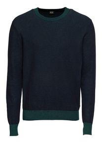 BOSS, Herren Pullover 'Aface 10212936 01', Navy / Dunkelgr&uuml;n