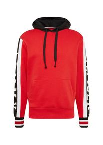 Tommy Hilfiger, Herren Sweatshirt 'RELAXED SLEEVE BRANDED HOODY', Rot / Schwarz / Wei&szlig;