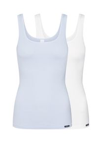 Skiny, Damen Tank Top 'Advantage Cotton', Hellblau / Wei&szlig;
