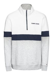 Tommy Jeans, Herren Sweatshirt 'TJM RETRO MOCK NECK', Dunkelblau / Grau / Wei&szlig;