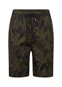 Urban Classics, Herren Shorts 'Pattern Resort', Oliv / Schwarz