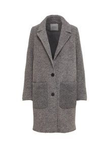 EDC by Esprit, Damen Mantel 'Knitted wool', Graumeliert