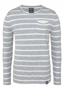 Key Largo, Herren Pullover 'MST ST.TR', Grau / Wollwei&szlig;