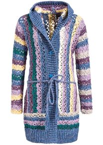 Khujo, Damen Strickjacke 'Jesper', Blaumeliert / Gelb / Smaragd / Flieder