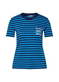 Mbym, Damen T-Shirt 'Oui Contrast', Blau / Schwarz