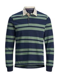 Jack & Jones JACK & JONES, Herren Gestreiftes Slim Fit Poloshirt, Beige / Nachtblau / Pastellgr&uuml;n
