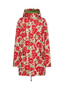 Blutsgeschwister, Damen Mantel 'Wild Weather', Hellgr&uuml;n / Rot / Wei&szlig;