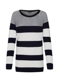 Street One, Damen Pullover, Schwarz / Silber / Offwhite