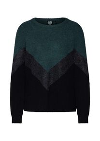 Catwalk Junkie, Damen Pullover 'AMAZONIA', Smaragd / Schwarz