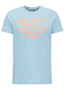 PETROL INDUSTRIES, Herren Shirt, Hellblau / Hellorange