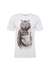 Only & Sons Only & Sons, Herren Shirt 'Enzo Funny', Grau / Wei&szlig;