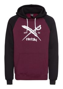 Iriedaily, Herren Sweatshirt 'Rugged Flag', Weinrot / Schwarz / Wei&szlig;