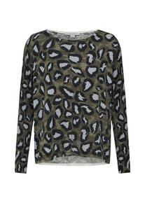 comma, Damen Pullover, Anthrazit / Oliv