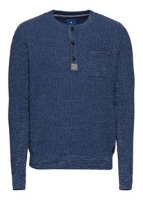 Tom Tailor, Herren Pullover 'structured mouline sweater', Blau