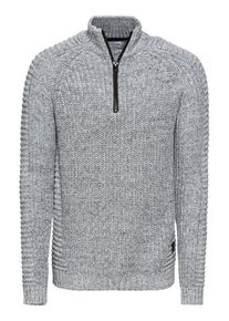 Jack & Jones JACK & JONES, Herren Pullover 'JCOKENDALL KNIT HALF ZIP', Hellgrau
