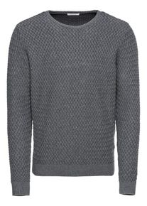 KnowledgeCotton Apparel, Herren Pullover 'Small Diamond Knit - GOTS', Hellgrau