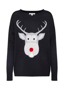 comma, Damen Pullover, Rot / Schwarz