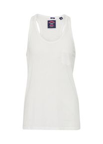 Superdry, Damen Top 'BURNOUT POCKET', Wei&szlig;